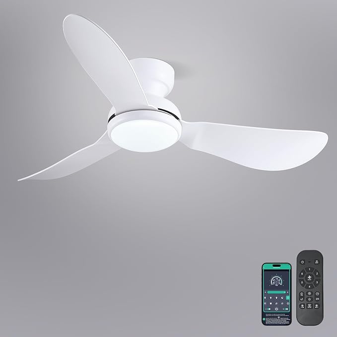 Ventilador de Techo 46 Pulgadas con Luz, 6 Velocidades, 110V