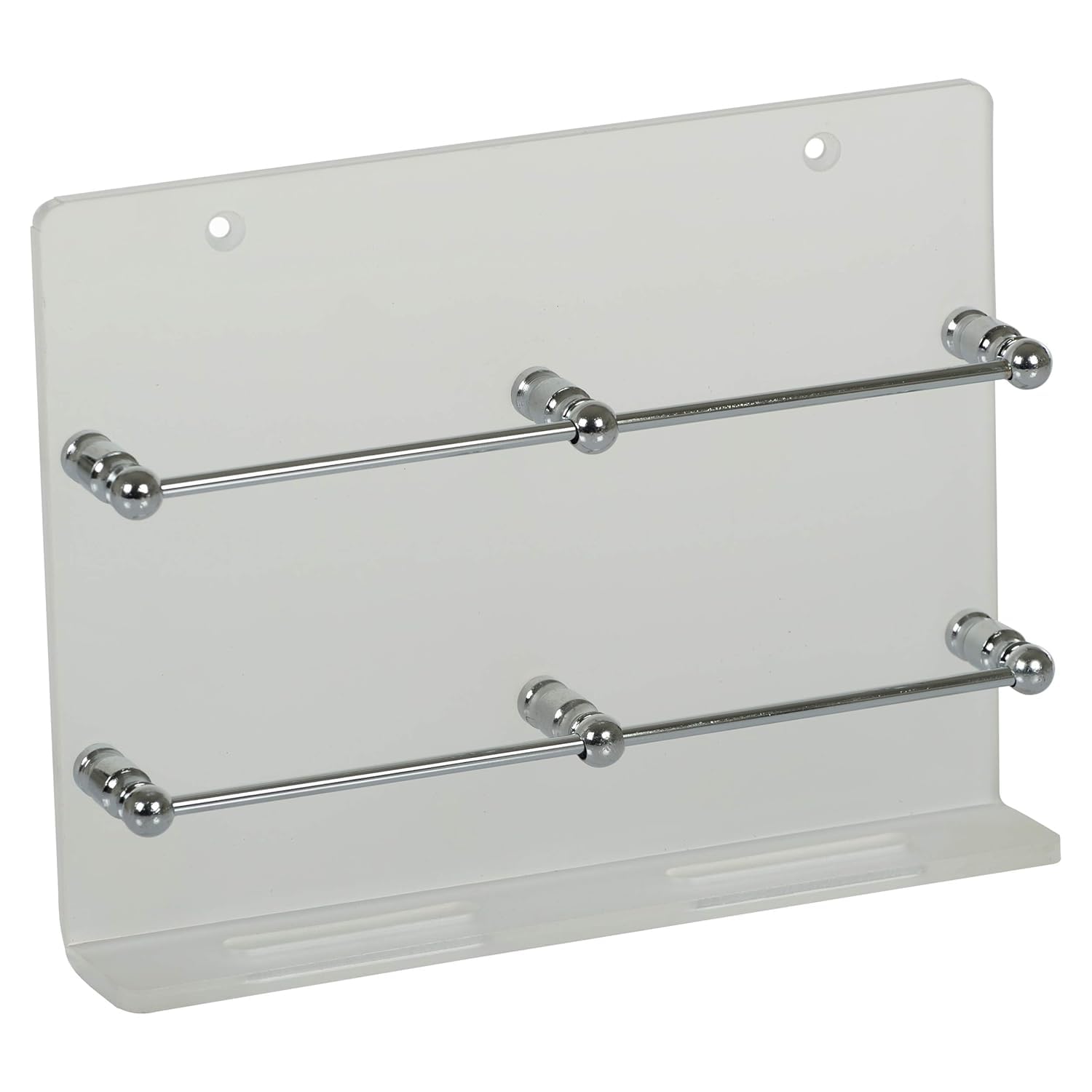 SARVAVIKRI White Acrylic Double Mobile Holder Stand for Mobile Charging | TV Remote Holder | AC Remote Organizer | Wall Mount Screw Key Holder for Home Office Bedroom-image-23