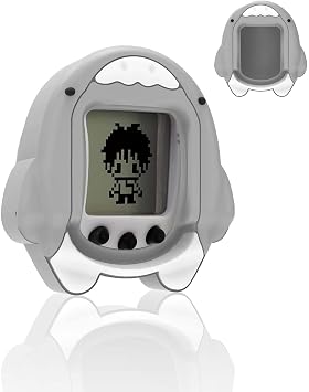 for Tamagotchi Nano Silicone Case, Cute Skin Protective Cover for Tamagotchi Nano, Shockproof, Anti-Slip for Tama Nano Accessories Grey Shark