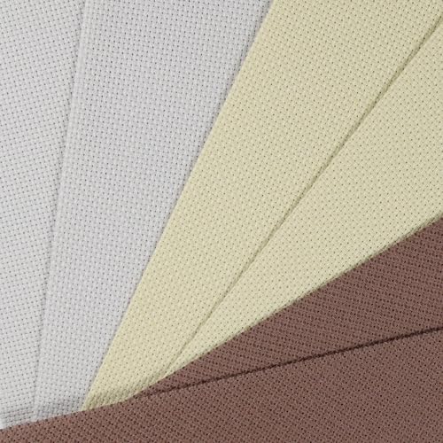 Image of KCS 6 pc of 12 inch x 18 inch (30cmx45cm) 14CT Counted Cotton Aida Cloth Cross Stitch Fabric (Pearl Grey+Yellow Beige+Brown)