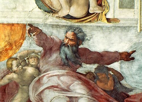 Création du Soleil et de la Lune Toile - Solution pour mur vide tableau Sixtine