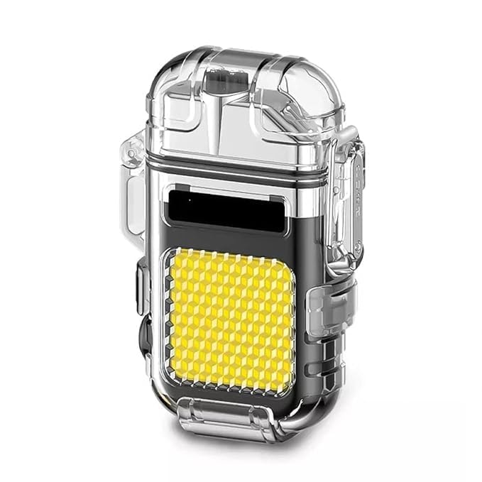Transparent Dual Arc Plasma Lighter USB C Rechargeable Waterproof Windless Electric Lighter with High Power COB Flashlight for Outdoor Camping Survival and EDC 1-image-26