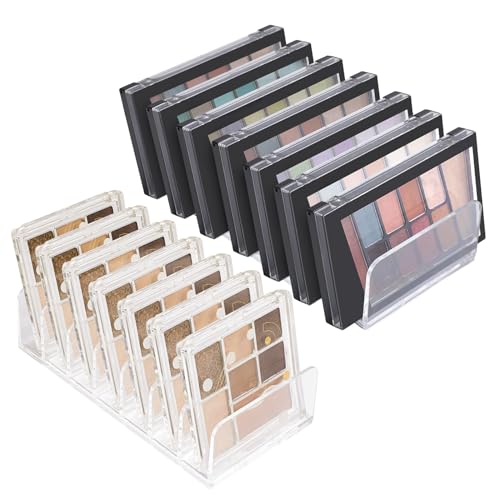 AiQInu 2 Piezas Organizador de Maquillaje, Organizador con 7 Compartimentos para Sombras de ojos, Maquillaje y Cosméticos