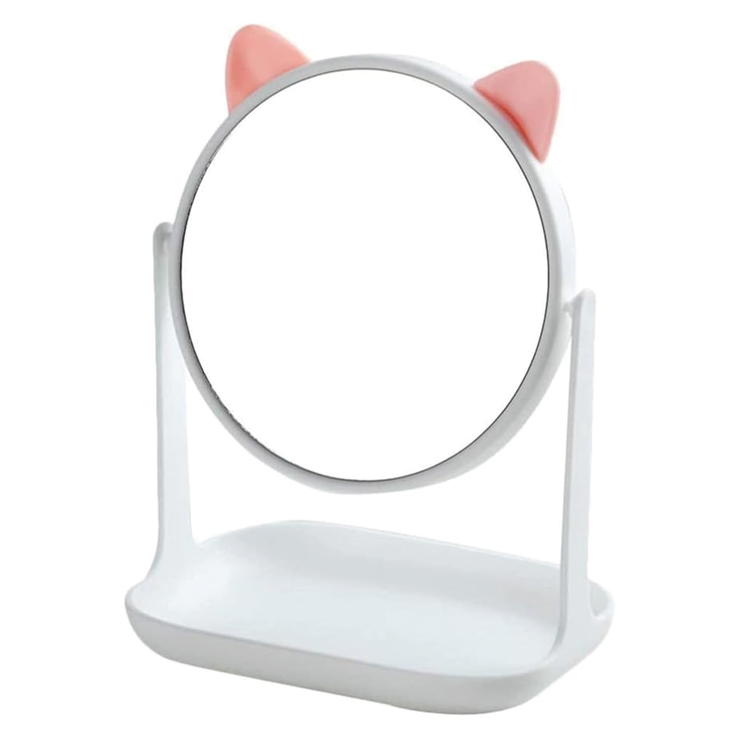 Temperia Table Makeup Mirror with Stand - Small Vanity Portable Foldable Travel Mirror for Face, Make Up, Desk, Shaving, Hostel, Ergonomic Design (Random Colors) (MN01)