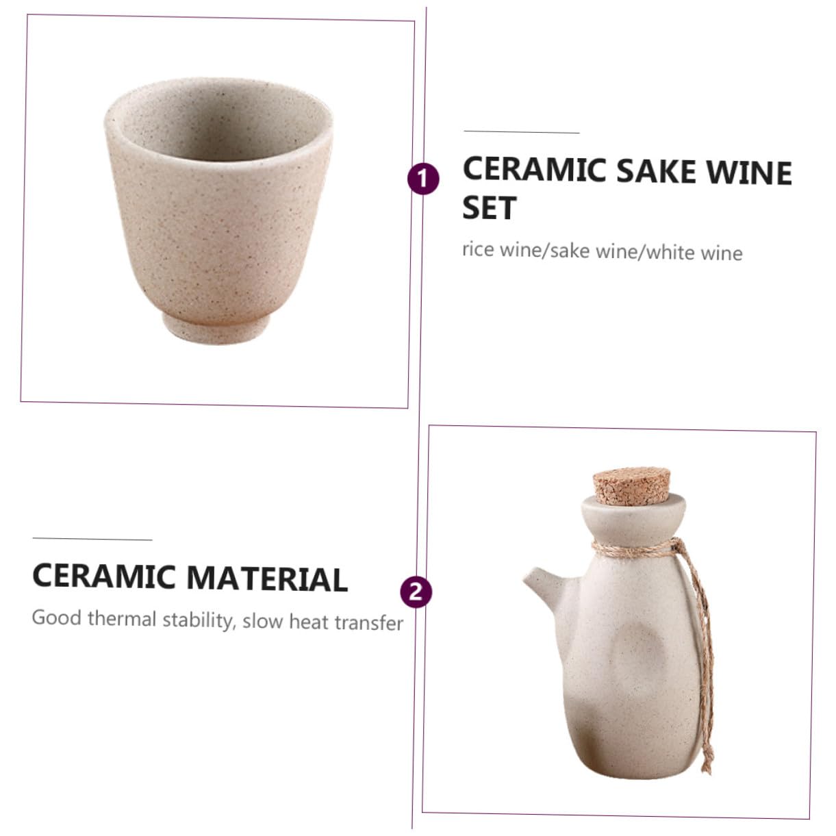TOYANDONA Juego de Sake Cerámica 300ml 4 Tazas para Servir