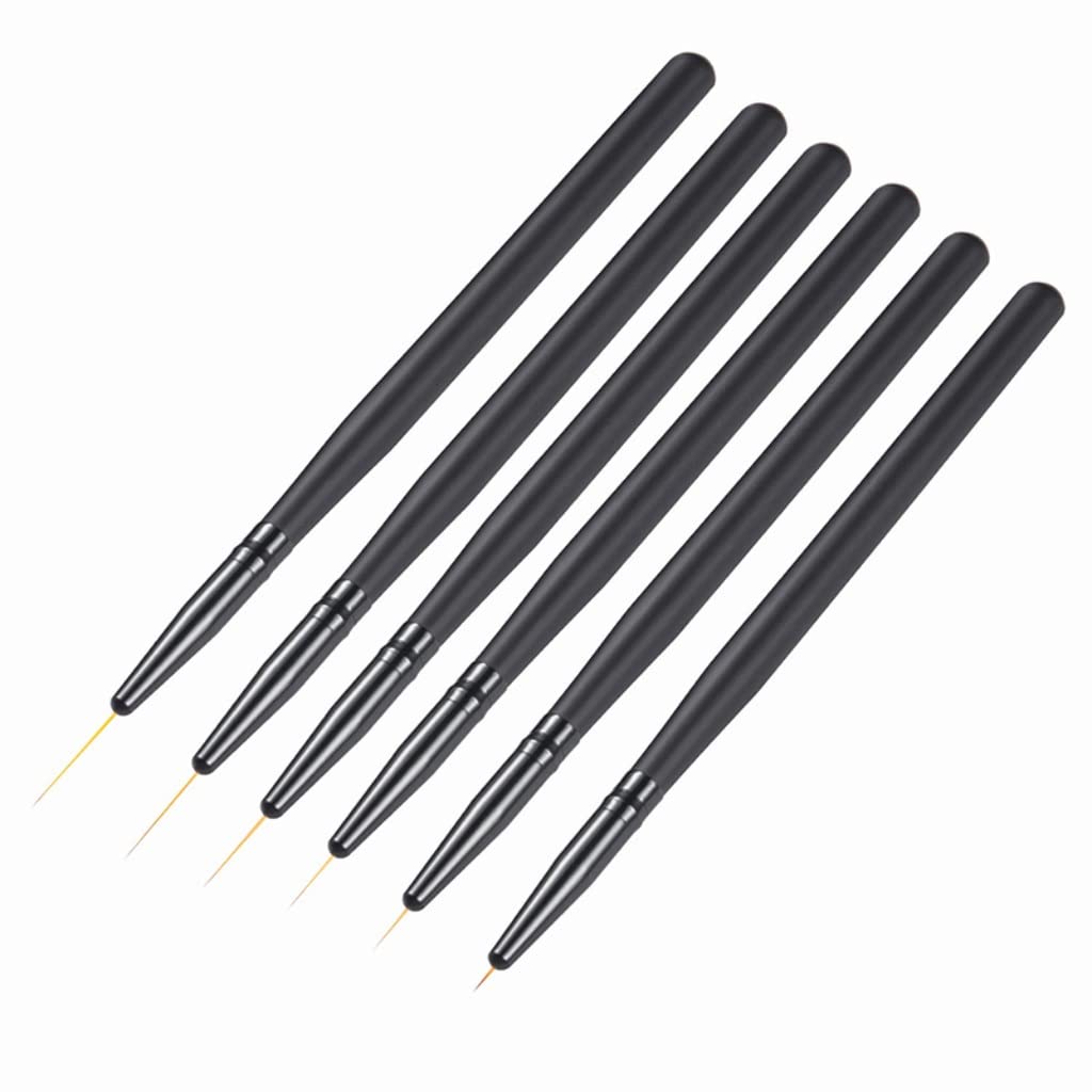 6/9/12/15/18/24mm 6Pcs Nail Art Brush Manicure Liner Painting Flower Gel Polish Tips Pen DIY Grids