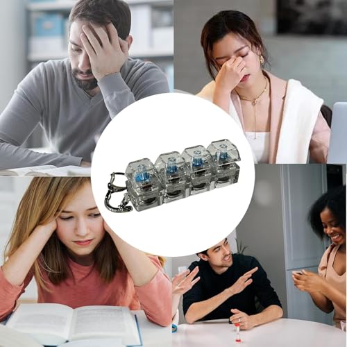 Image of Mechanical Switch Fidget Clicker Keychain with LED Light - Blue Switch ASMR Clicky Toy for Stress Relief & Anxiety, Portable Keyboard Switch Tester Gift for Gamers and Students (Pack of 1)