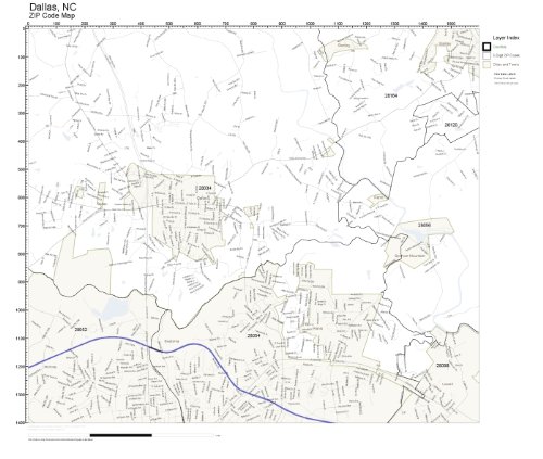 ZIP Code Wall Map of Dallas, NC ZIP Code Map Not Laminated: Amazon.com ...