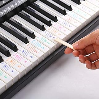 Voarge Piano Keyboard Stickers for 88/76/61/44/49/36 Key Colorful, Staff, Numbered musical Notation; for White and Black Keys, Keyboard Accessories for Kids Beginner Piano Practice Learning