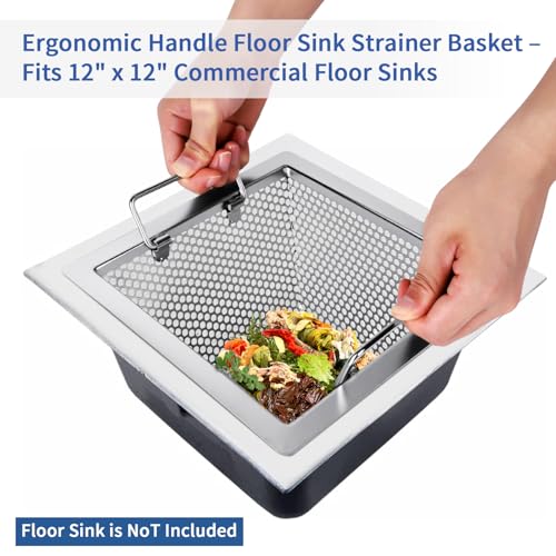 Colador para desagüe de piso comercial de acero inoxidable 304 10" x 10" x 4.75" miniatura 6