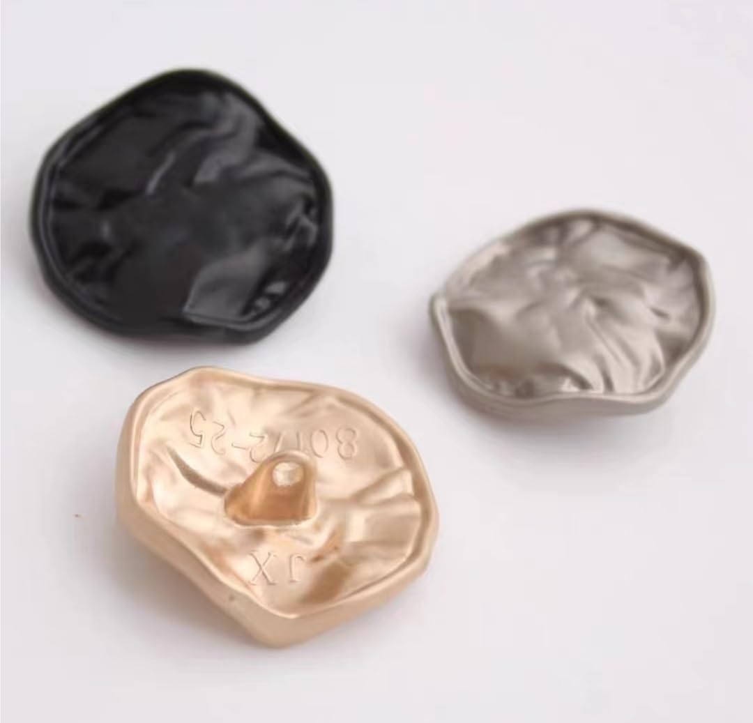 Guziki metalowe, Guziki do szycia, 6 szt. 18/23/25 MM srebrne guziki w stylu vintage, trwałe metalowe guziki z trzpieniem do naprawy mody, rękodzieło DIY(Silver,25mm)
