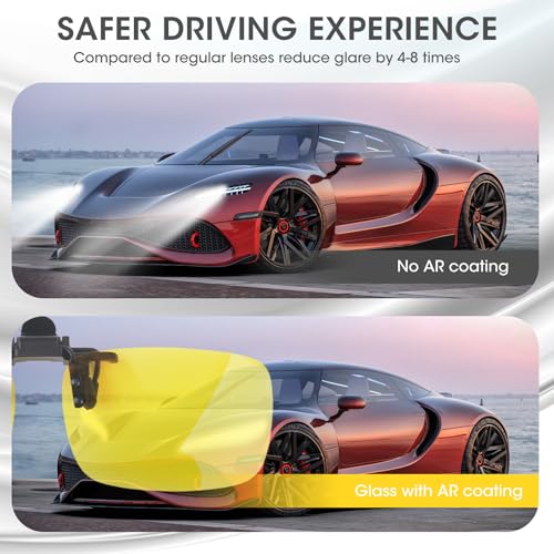 Image of Clip on Polarized Night Vision Driving Glasses Flip up Sunglasses UV-400 to Wear Over Glasses for Night Driving