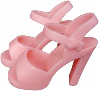 Doll Sandals High Heel Shoes Miniature Footwear Accessory Sturdy Material Suitable for Collectors Display Home Photography , Pink , 1/4 Sandals