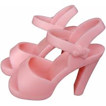 Doll Sandals High Heel Shoes Miniature Footwear Accessory Sturdy Material Suitable for Collectors Display Home Photography , Pink , 1/4 Sandals