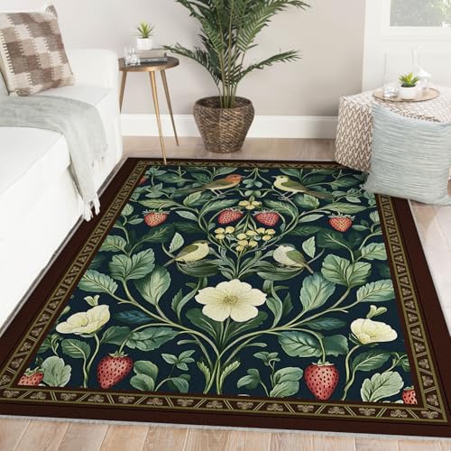 Tapis faune et botanique à poil bas avec finitions premium