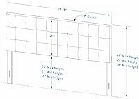 Vista 17 de Glenwillow Home Varia - Cabecero tapizado doble de 20 pulgadas de alto, color beige