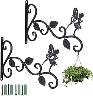 Coolty 2 Pack 11 Inch Wall Hook Hanging Plant Brackets, Retro Garden Hook Decorative Hanging Planter for Indoor Planter Lantern Outdoor Bird Feeder Wind Chime
