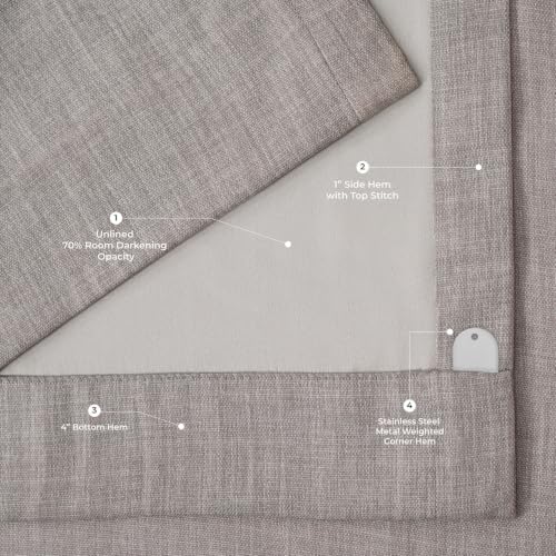 Image of HPD Half Price Drapes Grommet Linen Curtains 96 Inches Long Room Darkening Curtains for Bedroom & Living Room (1 Panel), 50W x 96L, Clay