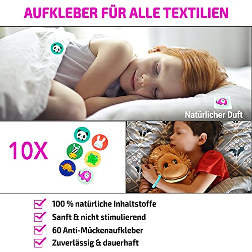 Olleeno® Mückenschutz Armband Moskito Insektenschutz Armband für Outdoor Camping Wandern Sport Anti Mückenarmband für Kinder und Erwachsene (14 Stück + 60 Mückenabwehr Aufkleber)