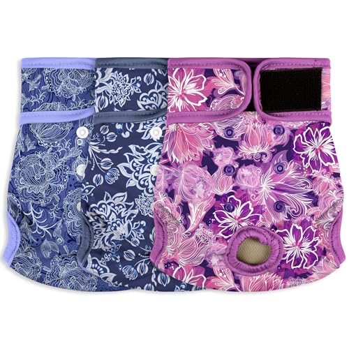 Image of Female Dog Diapers - Premium Reusable Diapers for Doggie in Heat - Highly Absorbent for Pet Incontinence with Adjustable Snaps Butterfly, XL