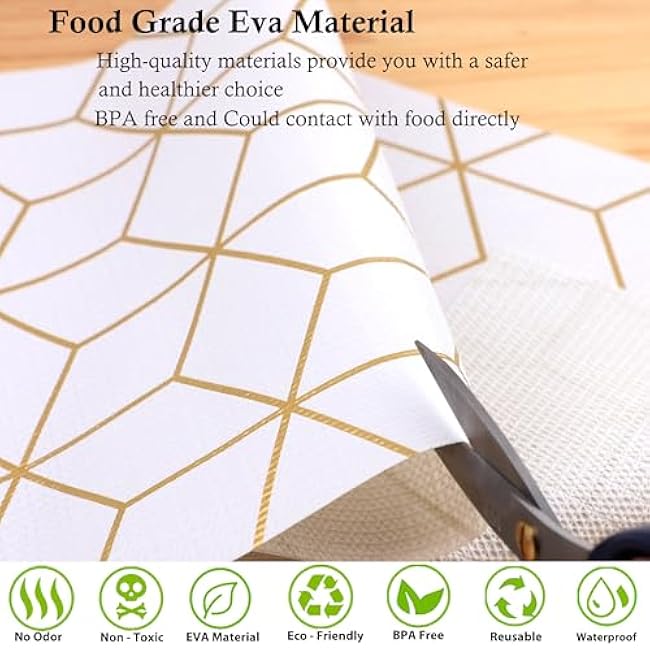 Shelf Liner for Cabinets Non Adhesive15 Inch Wide X 20 Ft Kitchen Drawer Liners for Shelves Non Slip Waterproof Strong Grip Mat for Closet Bathroom Pantry Cupboard Refrigerator