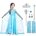 URAQT Disfraz de Princesa Elsa, Traje del Vestido Traje de Princesa de la Nieve Vestido Infantil Disfraz de Princesa de Niñas para a Cumpleaños Navidad Halloween