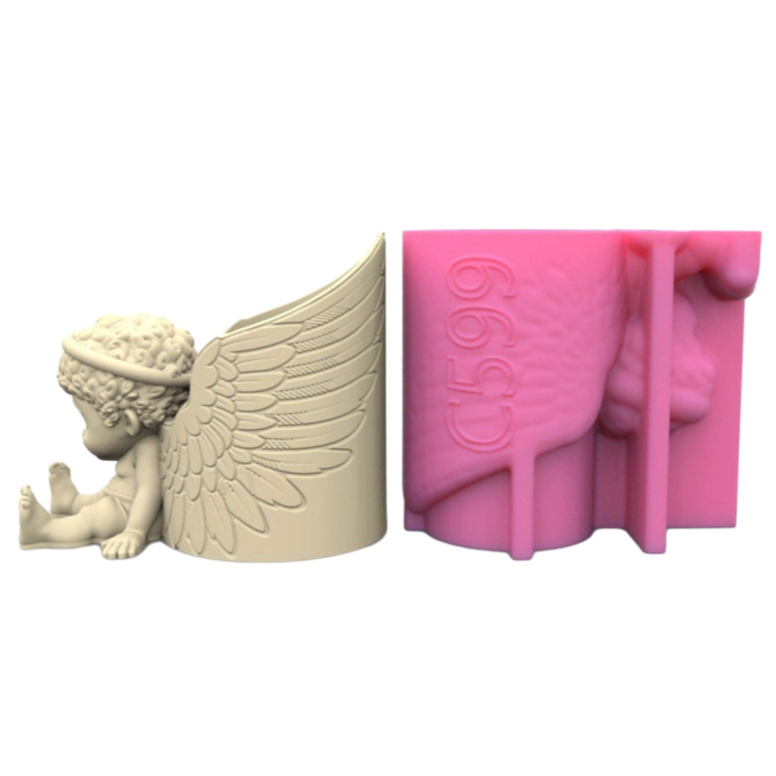 Oxxggkao Boy Resin Pen Holder Mold for Pen Pencil Cup Resin Craft Gypsum Ornament Home Decor Boy Pencil Mold