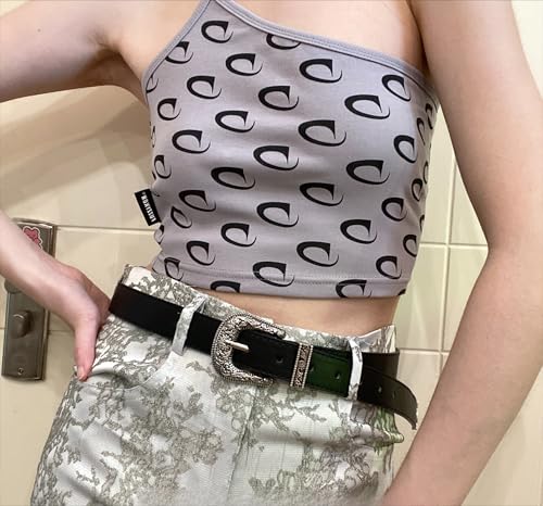 Western Belt for Women Cowboy Cowgirl Clothes Accessories Y2k Punk Grunge Vintage Engraved Buckle PU Leather Belt2