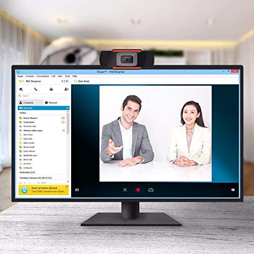 Andoer Câmera de vídeo com webcam USB 2MP 1080P HD Camera Plug and Play com foco automático e microf