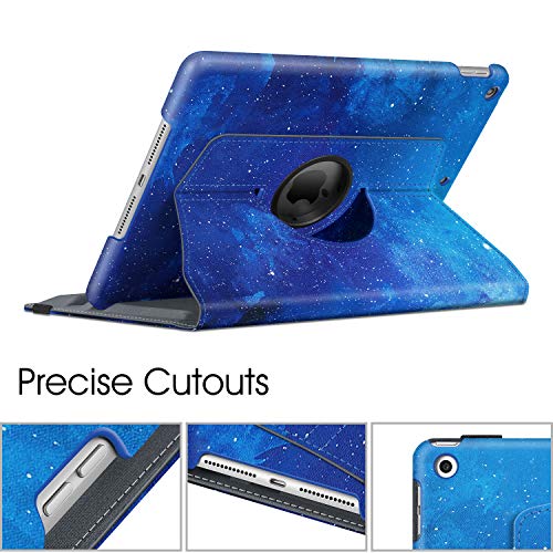 Image of Fintie Rotating Case for iPad 9th Generation (2021) / 8th Generation (2020) / 7th Gen (2019) 10.2 Inch - 360 Degree Rotating Stand Cover with Pencil Holder, Auto Wake Sleep, Blue Starry Sky