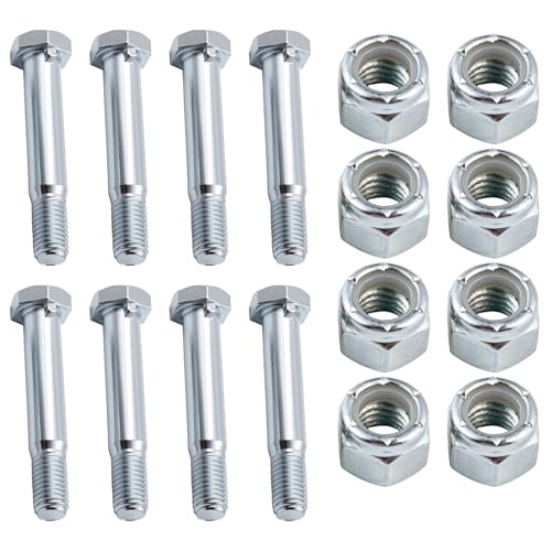 HKlanyue 8-Set Caster Wheel Bolts and Nuts,5/16"-18 x 2.24 Long, Galvanized Carbon Steel,Hex Head Screws with Nylon Lock Nuts, Replacement Hardware for Handcarts, Dollies and Utility Carts.