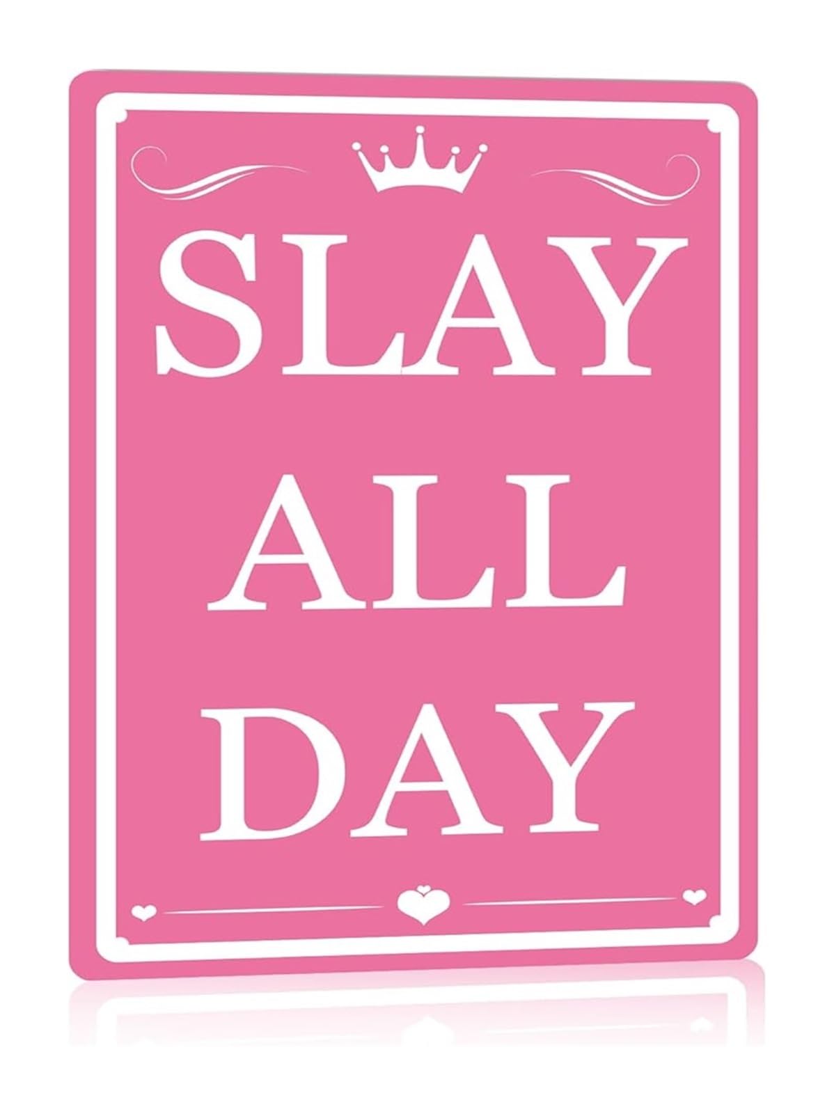 IDGTTLDF Vintage Slay All Day Tin Sign for Teen Girls Bedroom Aesthetic Coquette Preppy Wall Decor 8 X 12 in