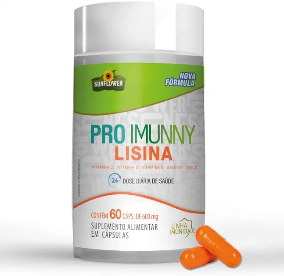 Pro Imunny L-Lisina 600mg 60 Cápsulas Imunidade Sunflower