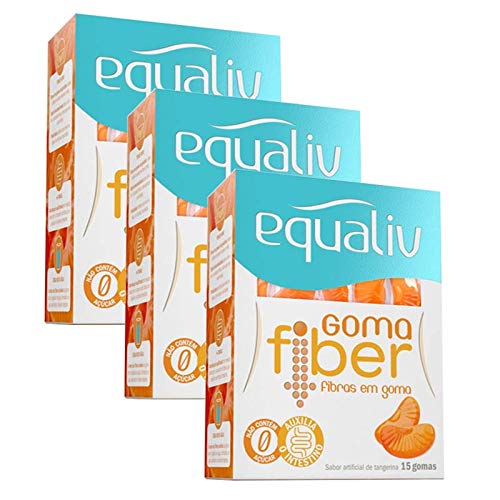Kit 3 Goma Fiber Fibras Prebiótica Equaliv 15 gomas