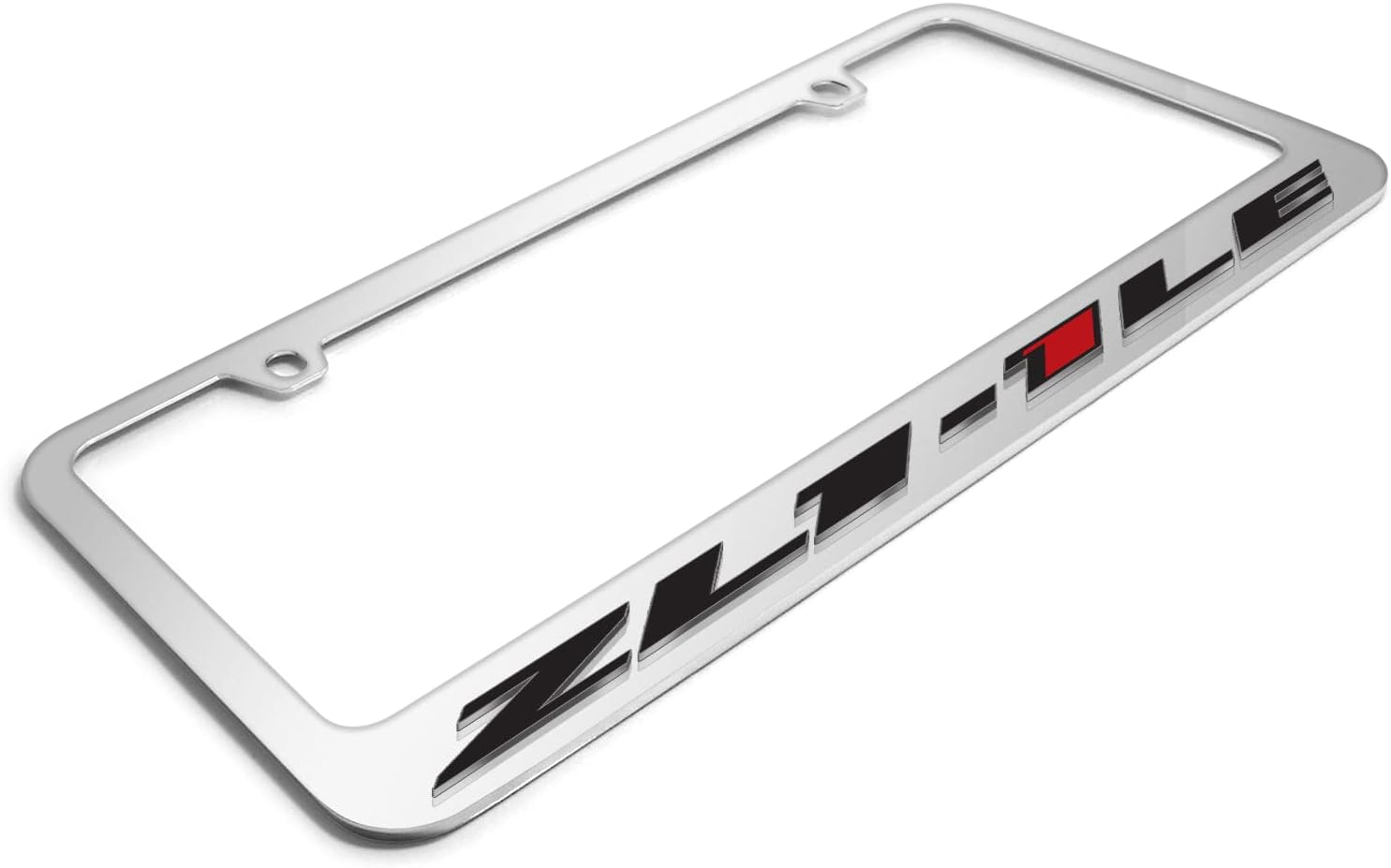 iPick Image for Chevrolet Camaro ZL1-1LE Logo in 3D on Mirror Chrome Metal License Plate Frame - Official Licensed