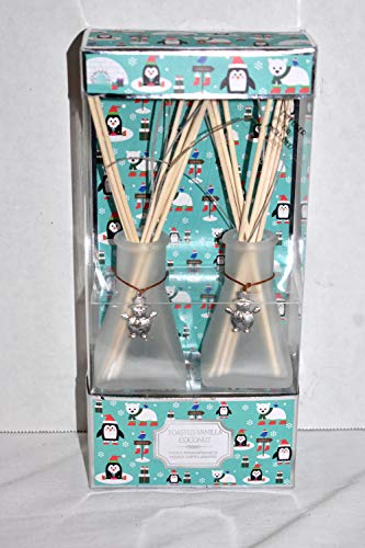 Set de 2 Botellas de Vidrio Esmerilado con Aroma a Coco y Vainilla