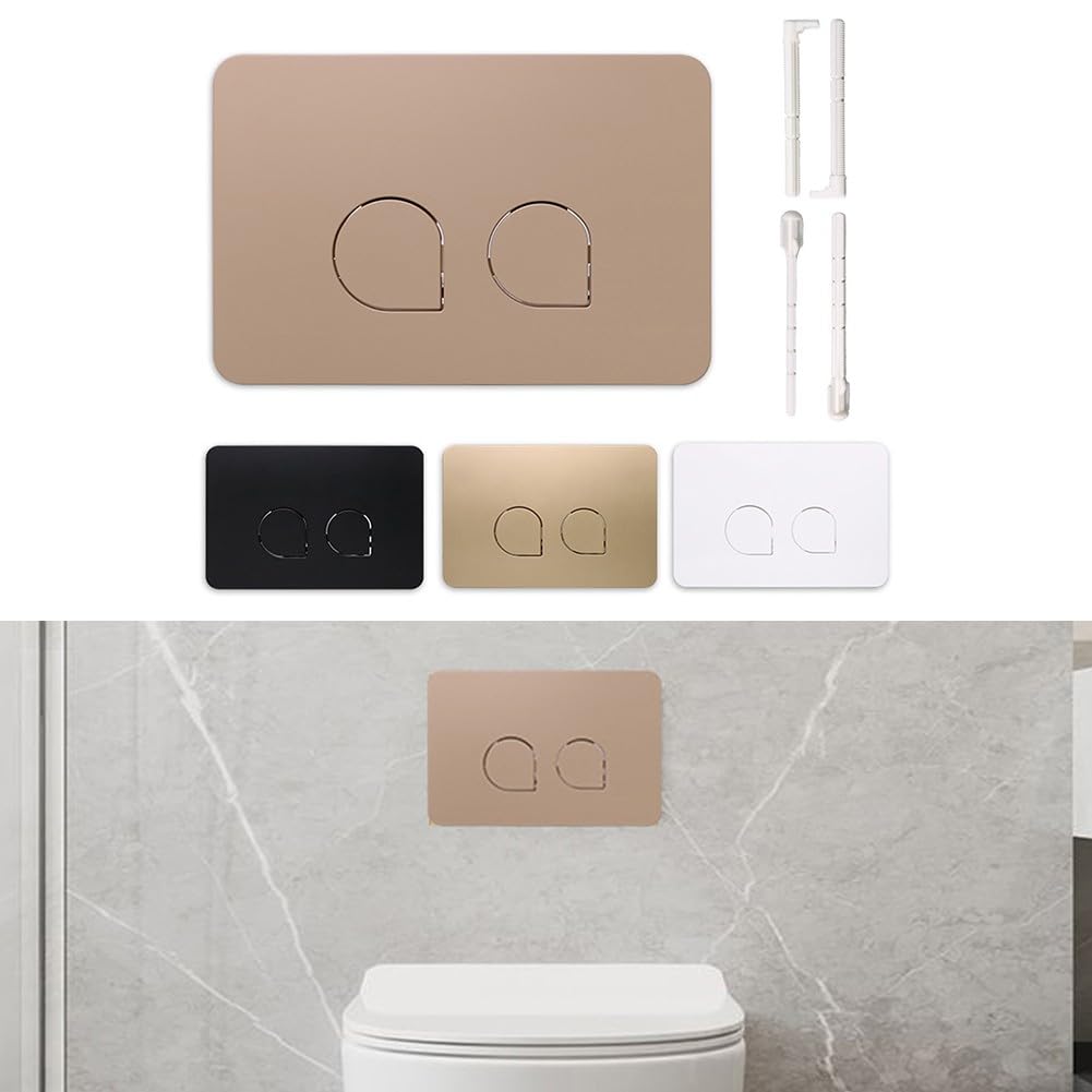 Plaque de déclenchement de WC avec double chasse en plastique compatible avec Geberit UP300/UP320 et Sigma série 01/10/20/21/30/50/60 (noir)
