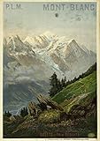  Mont Blanc Alpes Reproduction Affiche Poster-Format Size 50X70 cm-Papier 300 GR-Vente du fichier numérique HD Possible Nous Consulter.(Boutique affichevintage.FR)