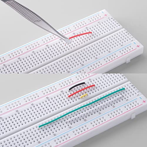 Aypzuke Breadboard Jumper Wires Kit 2Pcs 830 Breadboards 2Pcs 400 Breadboards +130Pcs Flexible Breadboard Jumper Wires +280Pcs Jumper Wires+1Pcs Tweezer thumb #4