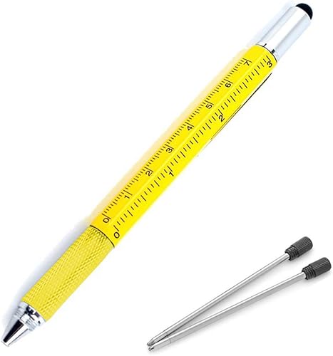 Miniatura 8 de Bolígrafo multifunción, herramienta 6 en 1 con bolígrafo, lápiz óptico de pantalla táctil, regla, nivel de espíritu, destornillador Phillips,