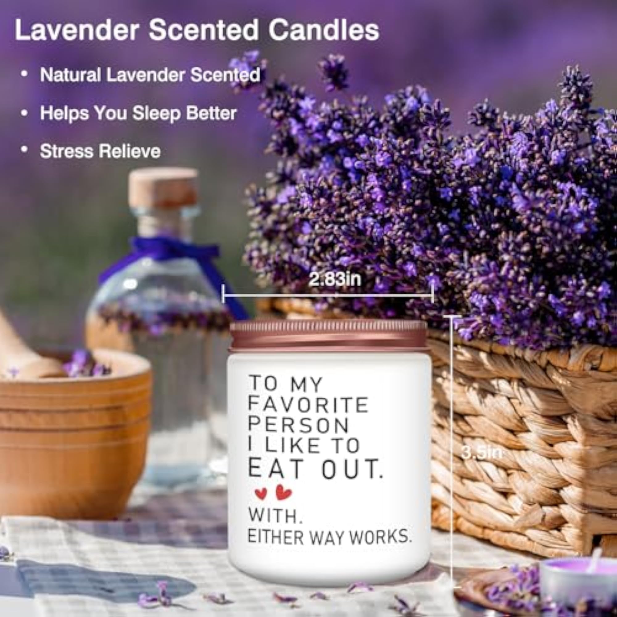 Romantic Lavender Candle Gift for Her