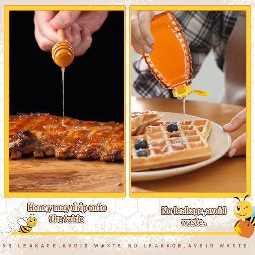 Layhit 20 Pieces 32 oz Plastic Honey Jars Clear Plastic Honey Bottles with Lids Container Dispenser with Flip Lid Empty Squeeze Bottle for Easy Storing and Dispensing(Classic) - Thumbnail 5