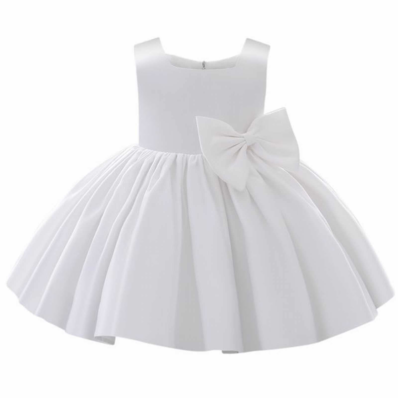 Generisch Vestito da bambina con fiore, con fiore, tutù, per bambini, matrimonio, damigella d'onore, festa di compleanno, festa formale, per il primo battesimo