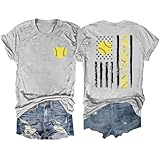 T-Shirt für Damen, 2025, Top, Sonnenuntergang, Anlass, Western-Stil, niedlich, Pailletten, Petite, Boho-Top, Leinen, Sommer, Blumenmuster, Hochzeit, Hochzeit, hellgrau, S