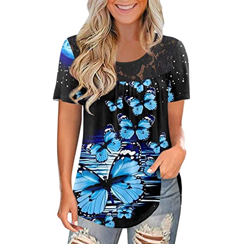 Barogt Crop Tops for Women Sexy White Blouses for Women Dressy Womens Tshirts Short Sleeve Distressed Graphic Tees for Women Vintage Workout Tank Tops for Women Loose Fit Waffle