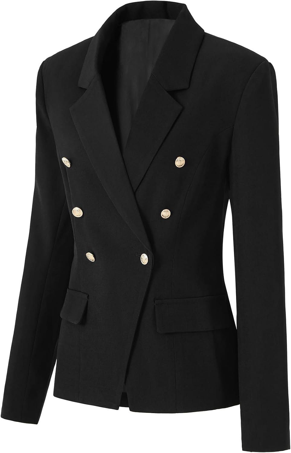 Vrtige Women's Business Casual Blazer Lightweight Open Front Lapel Button Long Sleeve Work Office Jacket Suit with Pockets
