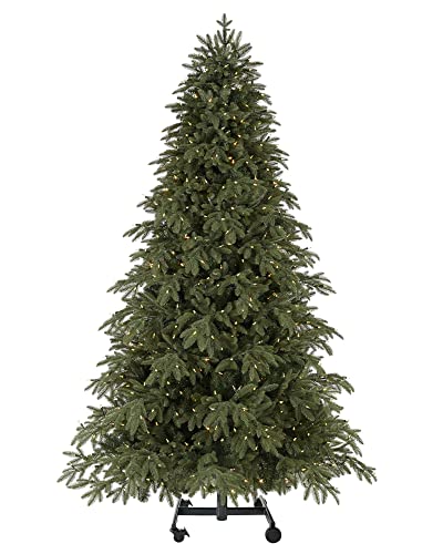 Treetopia Green Artificial Christmas Tree | Portland Pine With Grow & Stow Technology - 9 Ft | Prelit With 900 Led Clear + Multicolored Lights | Includes Premium Tree Stand And On/Off Foot Pedal #TOP1