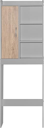 Miniatura 2 de Woodpeckers Furniture And Mattress Ace Over The - Estante de almacenamiento para inodoro (gris claro + roble natural)
