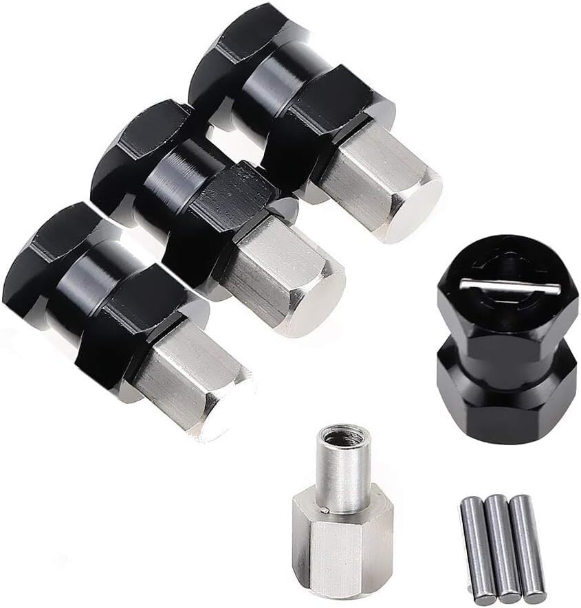 Adaptateurs De Moyeu Hexagonal 12mm à 17mm Pour Voitures RC 1/10 1/8 - 4 Pièces Alliage Aluminium, Rouge - 11