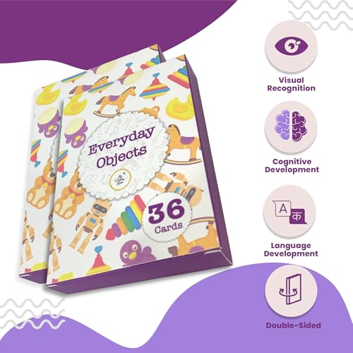 Image of Everyday Objects | 36 Laminated Anti-Glare Flash Cards | Montessori Inspired Fun & Easy to Learn Toys for Kids